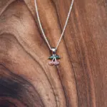 پلاک نقره زنانه جی تی ای (GTA) مدل گیلاس