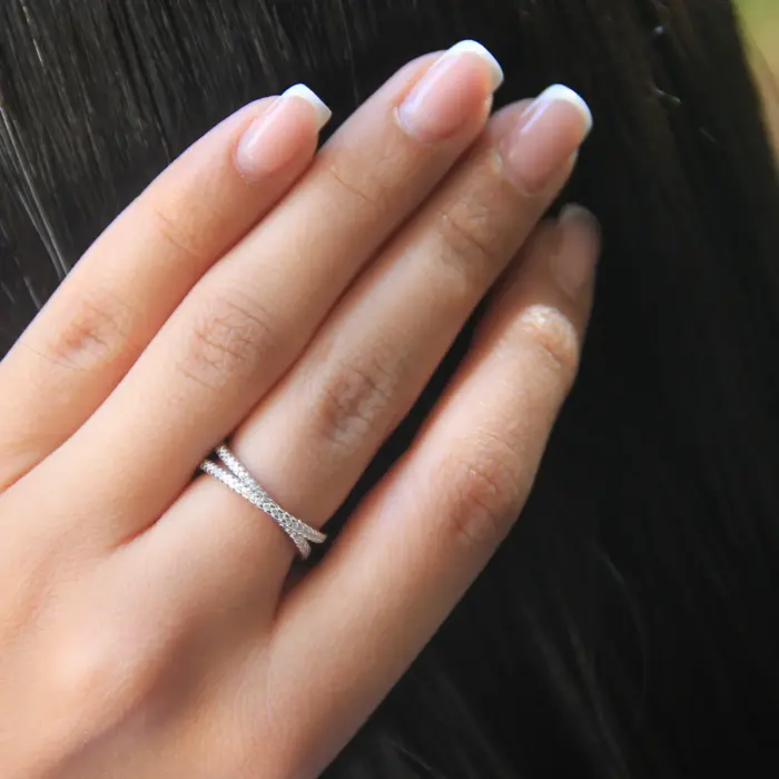 انگشتر نقره زنانه جی تی ای (GTA) مدل ضربدری - تصویر 5