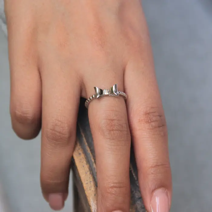 انگشتر نقره زنانه جی تی ای (GTA) مدل پاپیون - تصویر 3