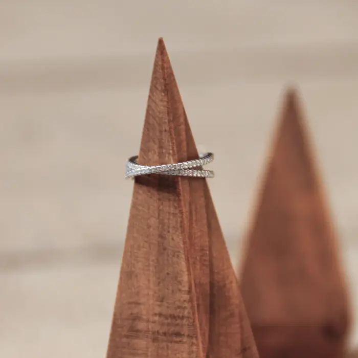 انگشتر نقره زنانه جی تی ای (GTA) مدل ضربدری - تصویر 3