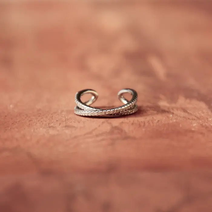 انگشتر نقره زنانه جی تی ای (GTA) مدل ضربدری - تصویر 4