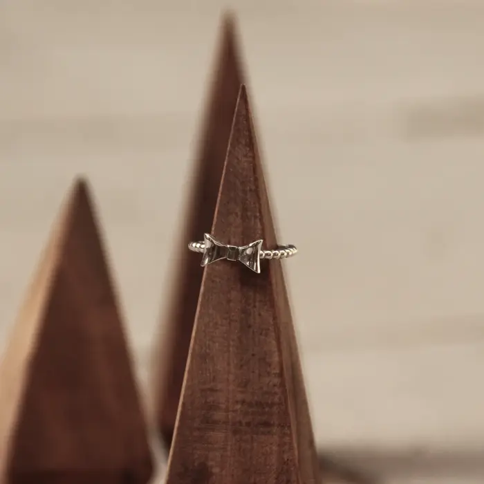 انگشتر نقره زنانه جی تی ای (GTA) مدل پاپیون - تصویر 5